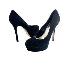 Bakers Black Velvet Ultra High Platform Pumps Heels Womens Size 10M Y2K Club